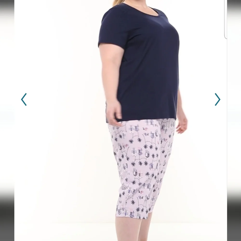 Pajama loungewear set With Eyelet Embroideries